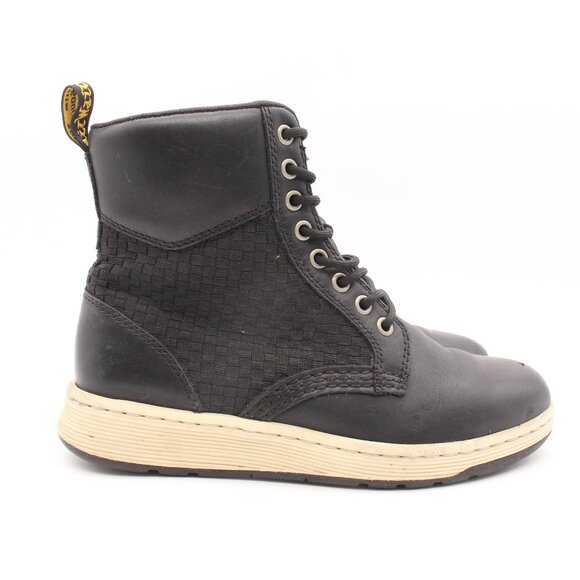 Doc Dr Martens Rigal 8 Eye Black Leather Men's 6 Women's 7 Combat Boots AW004 - Picture 1 of 9